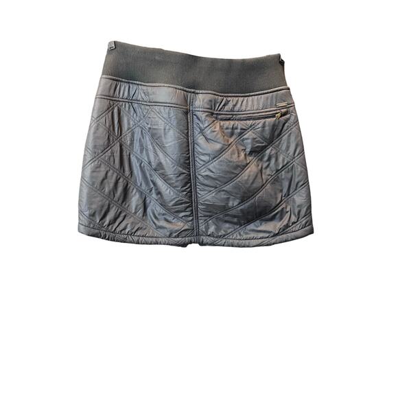 Prana Women’s Gray Quilted Insulated Skirt Size Large – Zip Front Winter - Picture 3 of 11